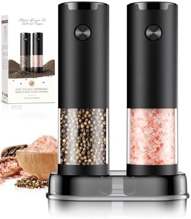 Electric Salt and Pepper Grinder Set Automatic Battery Pepper Mill Shakers