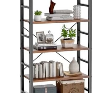 DUMOS 5 Tiers Bookshelf, Classical Modern Book Shelf