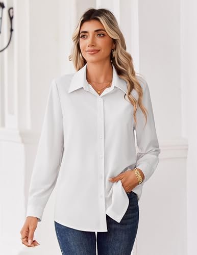 Zeagoo Womens Tops White Blouse Business Casual Outfit - Image 5
