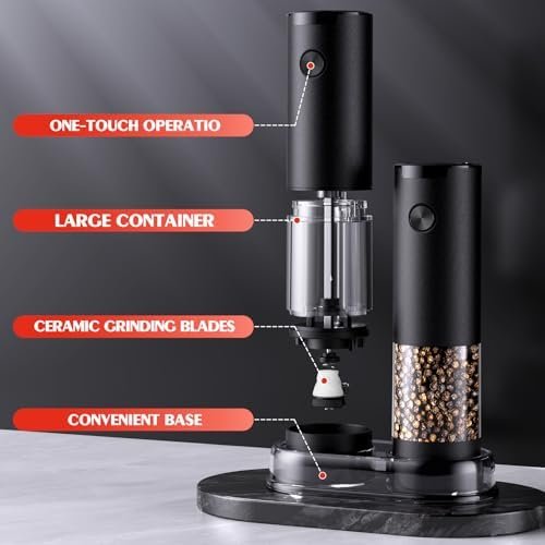 Electric Salt and Pepper Grinder Set Automatic Battery Pepper Mill Shakers - Image 7