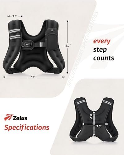 ZELUS Weighted Vest, 6lb/8lb/12lb/16lb/20lb/25lb/30lb - Image 8