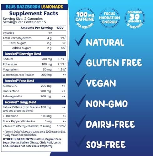 FocusFuel Energy Chews – Blue Razzberry Lemonade (15 Servings) - Image 2