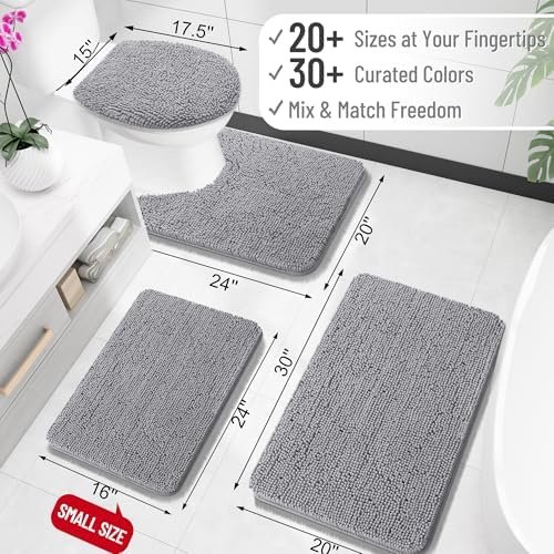 OLANLY Bathroom Rugs 30x20, Extra Soft Absorbent Chenille Bath Rugs - Image 2