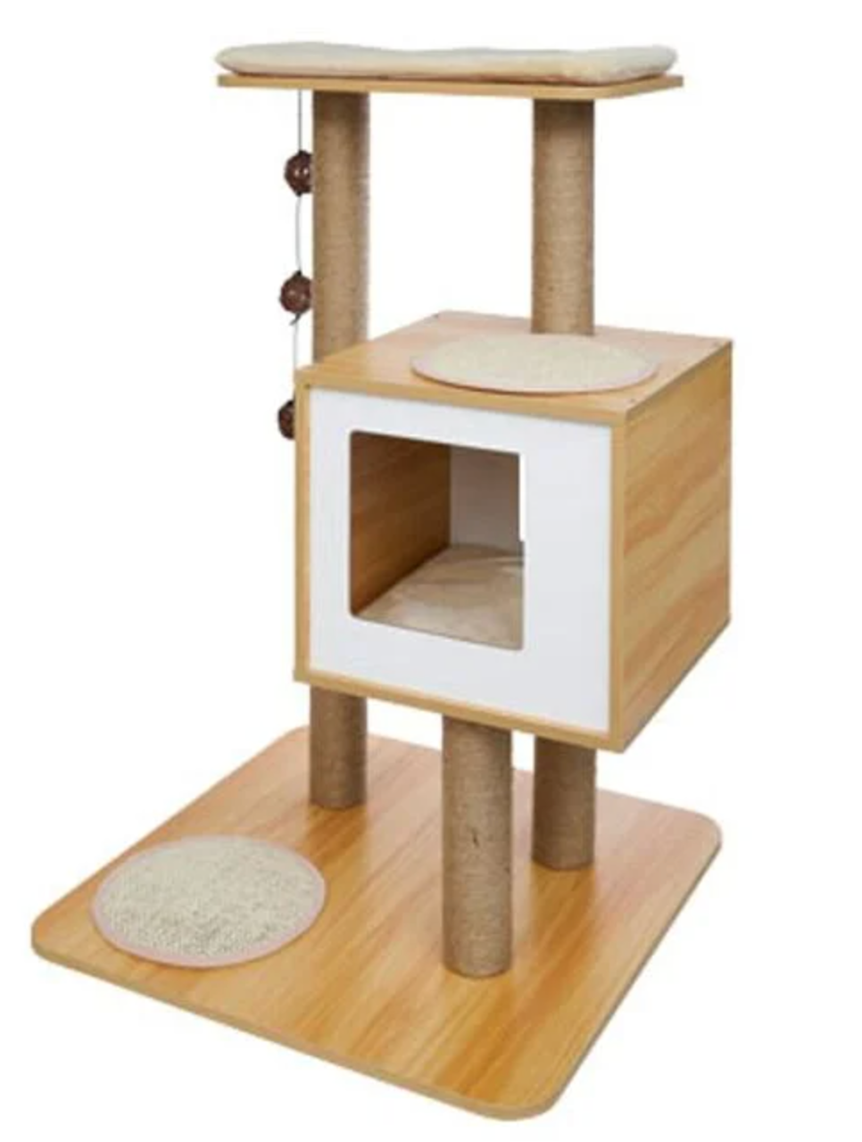 Arbre à chat 2 niveaux marron H84,5 cm – Image 2