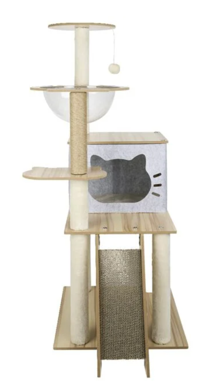 Arbre à chat avec couchages/griffoirs/balle 48x48xH120cm