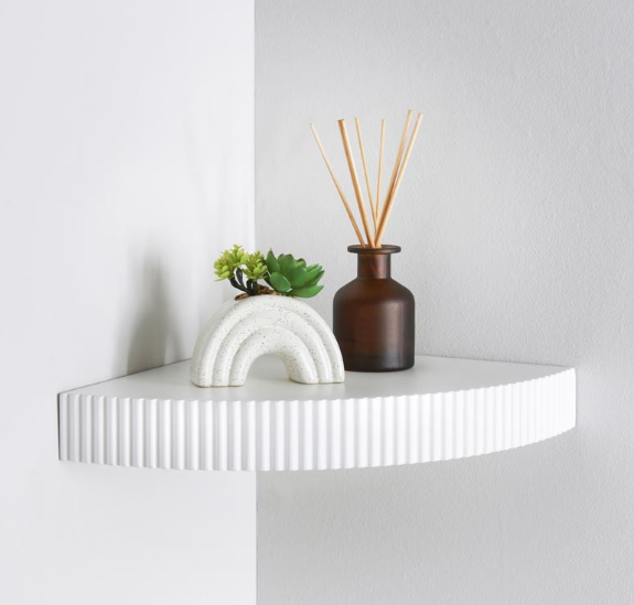 Etagère d'angle blanc