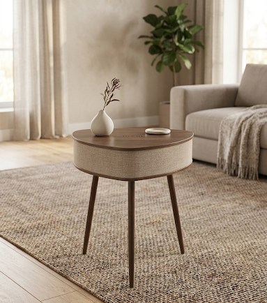Table d'appoint avec charge sans fil