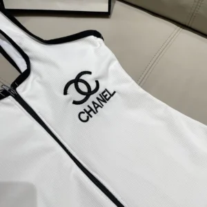 Maillot de bain une pièce Chanel M femme blanc