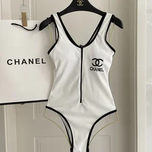 Maillot de bain une pièce Chanel M femme blanc