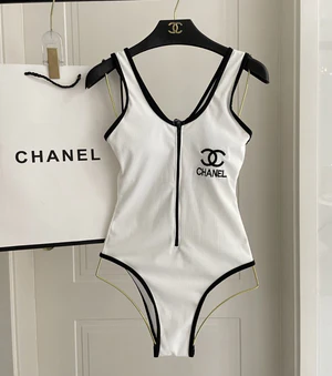 Maillot de bain une pièce Chanel M femme blanc